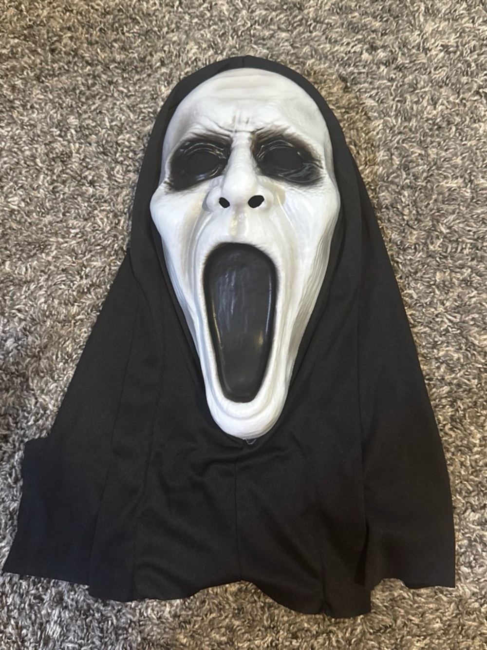 Classic White & Black Ghost Mask Kids Costume Hood